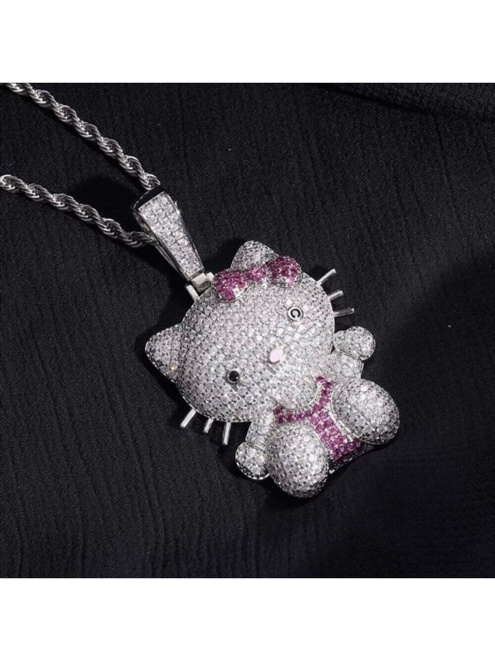 Hello Kitty Rhinestone Necklace with Chain